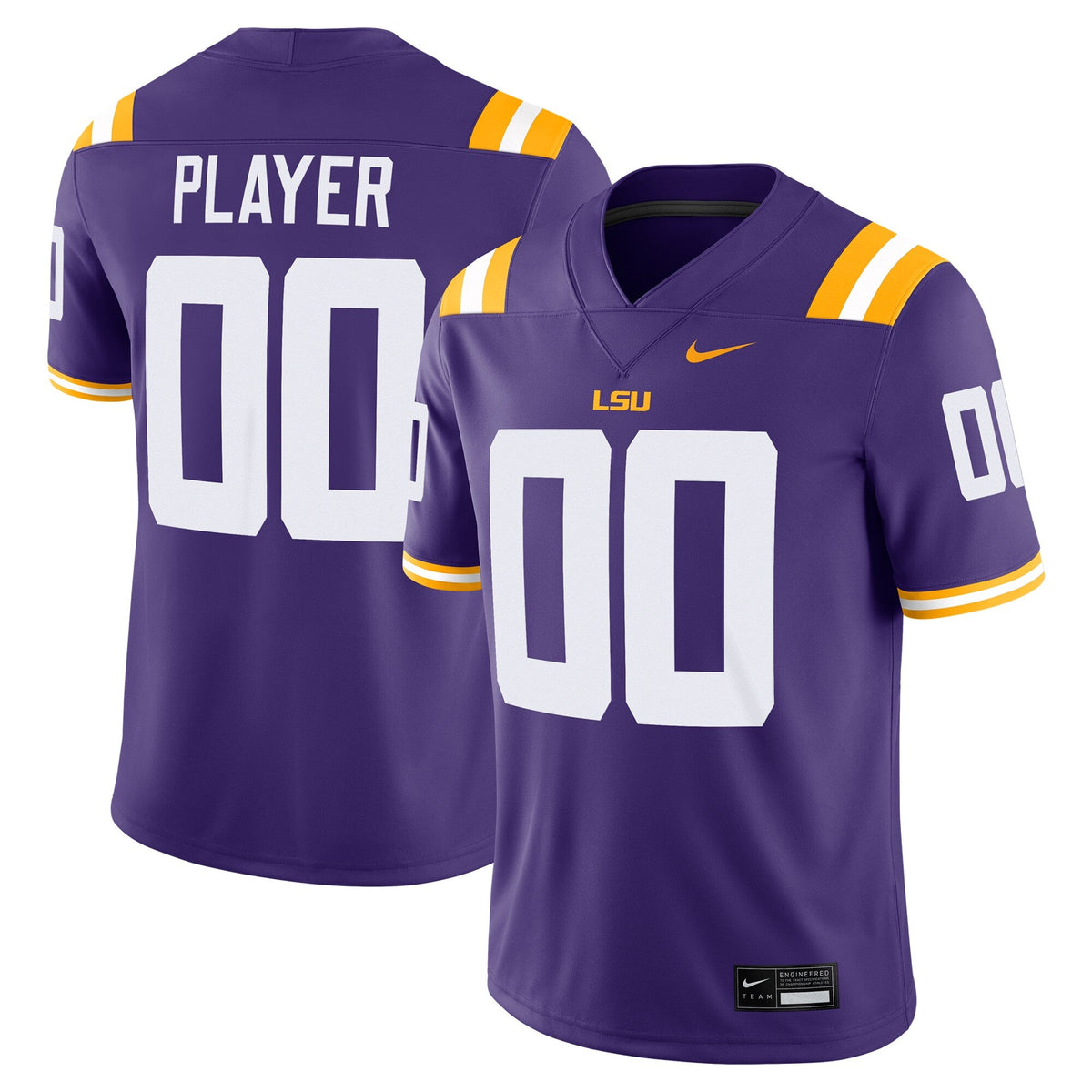 LSU Tigers NIL Pick-A-Player Game Jersey - Purple product image 2, provided for visual reference and product detail review