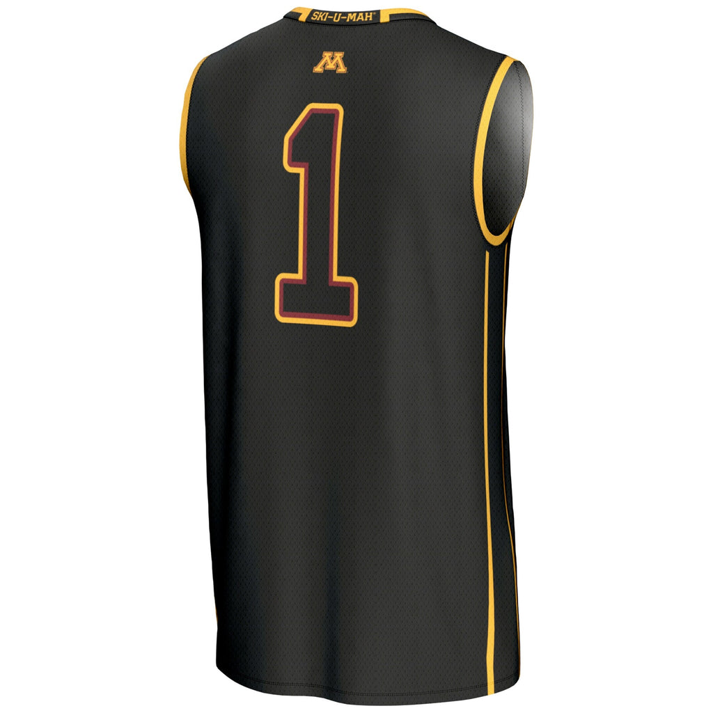#1 Minnesota Golden Gophers Lightweight Basketball Jersey - Black product image 4, provided for visual reference and product