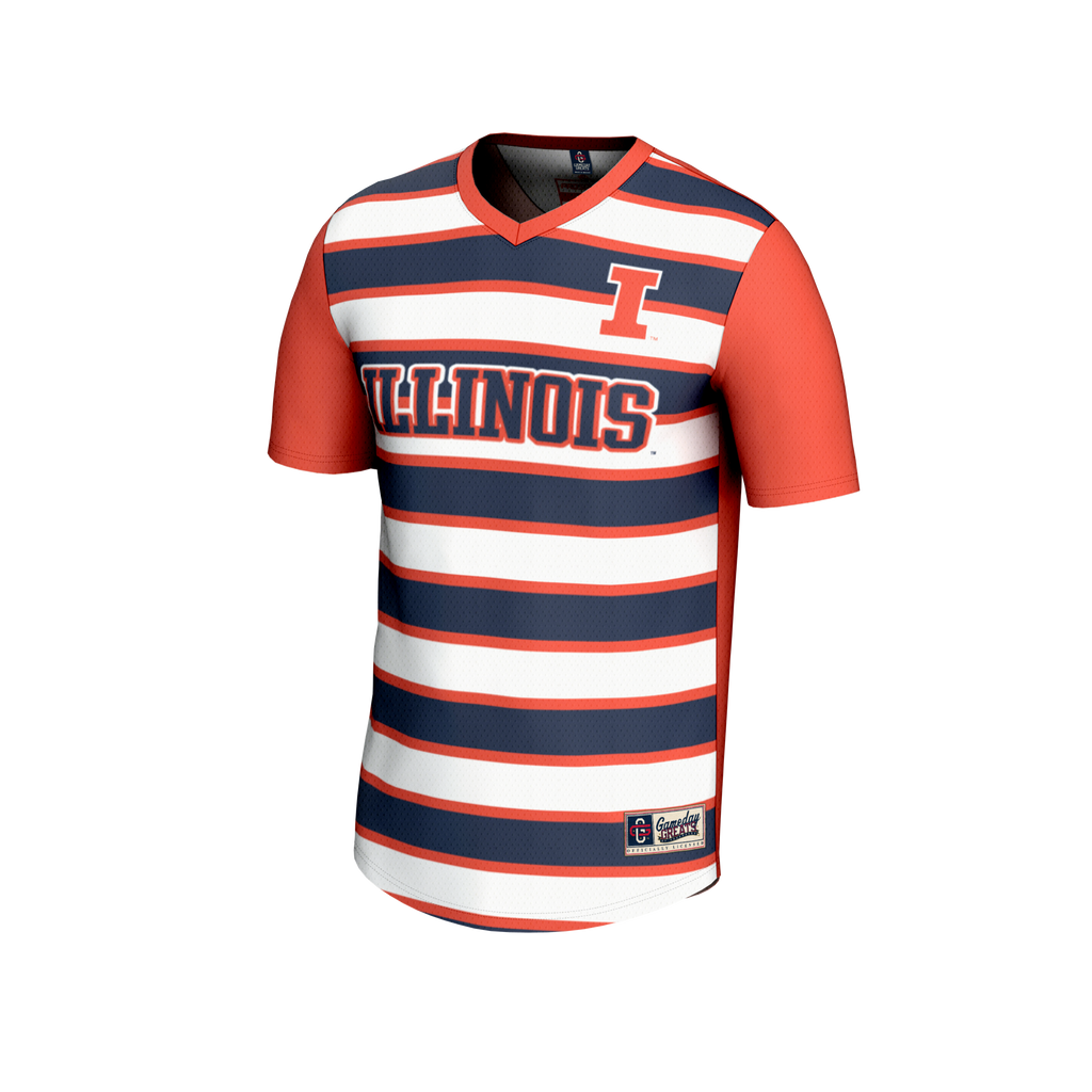 #1 Illinois Fighting Illini Lightweight Soccer Fashion Jersey - Orange product image 3, provided for visual reference and