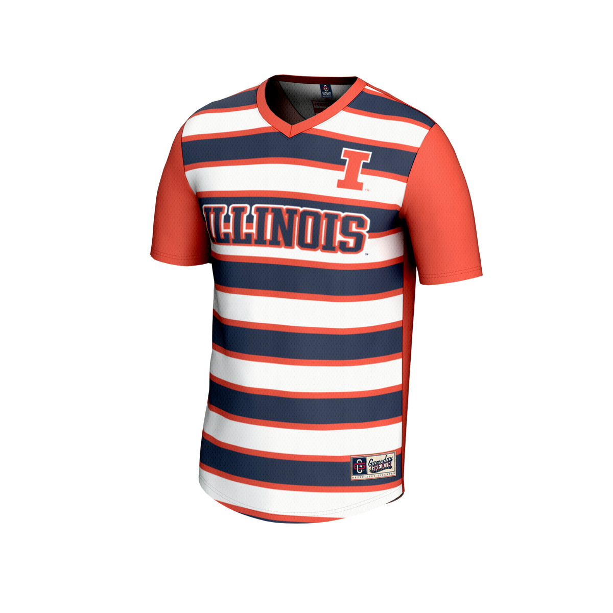 #1 Illinois Fighting Illini Lightweight Soccer Fashion Jersey - Orange product image 3, provided for visual reference and
