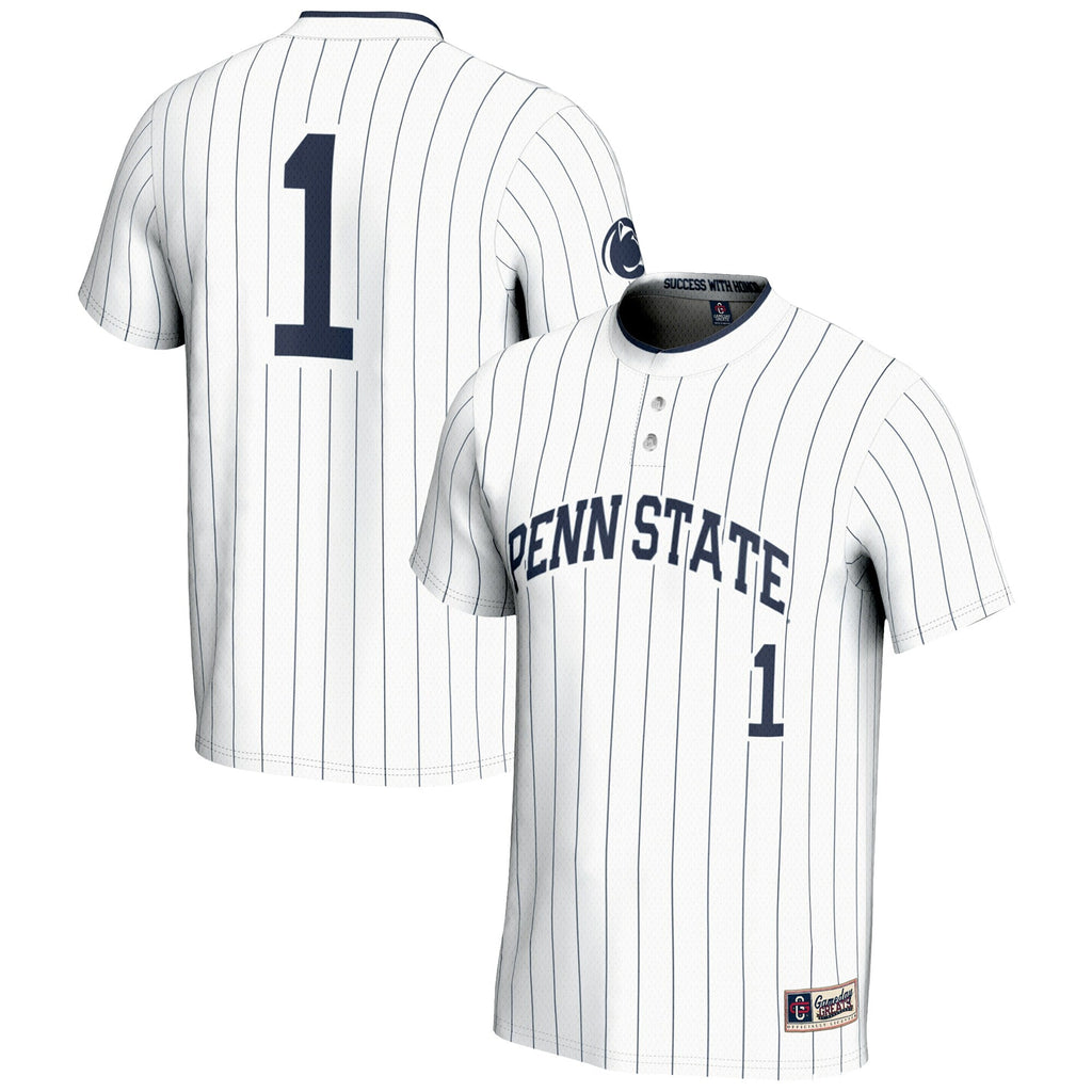 #1 Penn State Nittany Lions Lightweight Softball Jersey - White product image 2, provided for visual reference and product