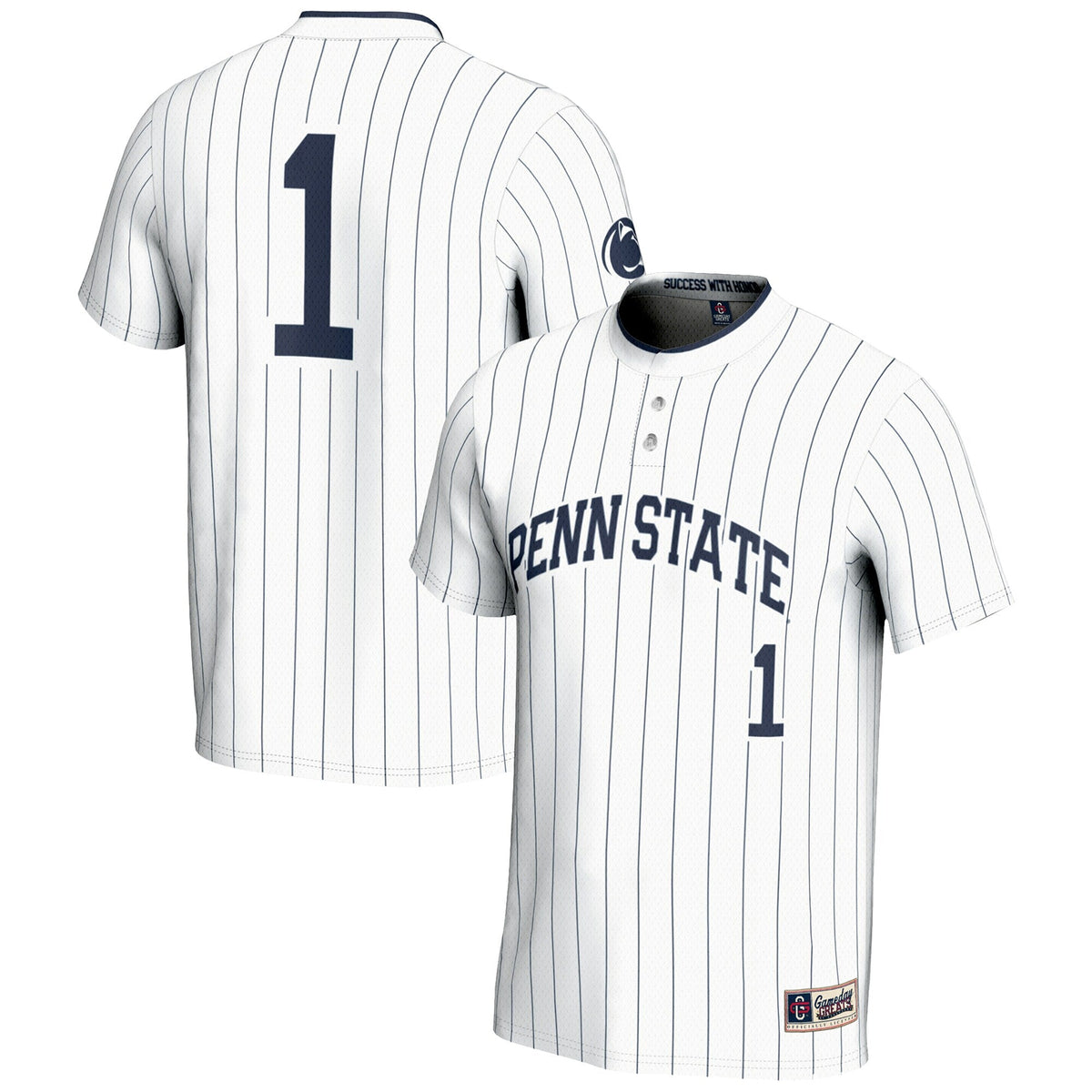 #1 Penn State Nittany Lions Lightweight Softball Jersey - White product image 2, provided for visual reference and product