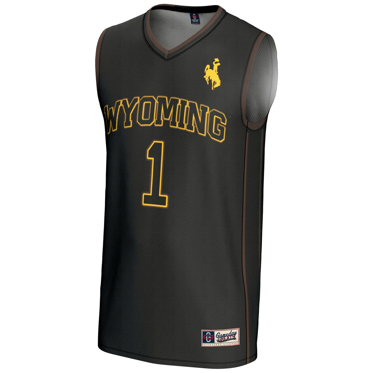 #1 Wyoming Cowboys Lightweight Basketball Jersey - Black product image 3, provided for visual reference and product detail