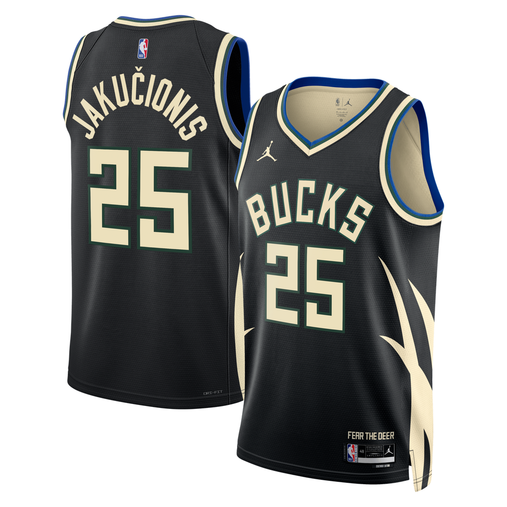 Milwaukee Bucks Statement Edition Swingman Jersey - Hunter Green - Kasparas Jakučionis product image 2, provided for visual