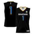 #1 San Jose State Spartans Lightweight Basketball Jersey - Black product image 1, provided for visual reference and product