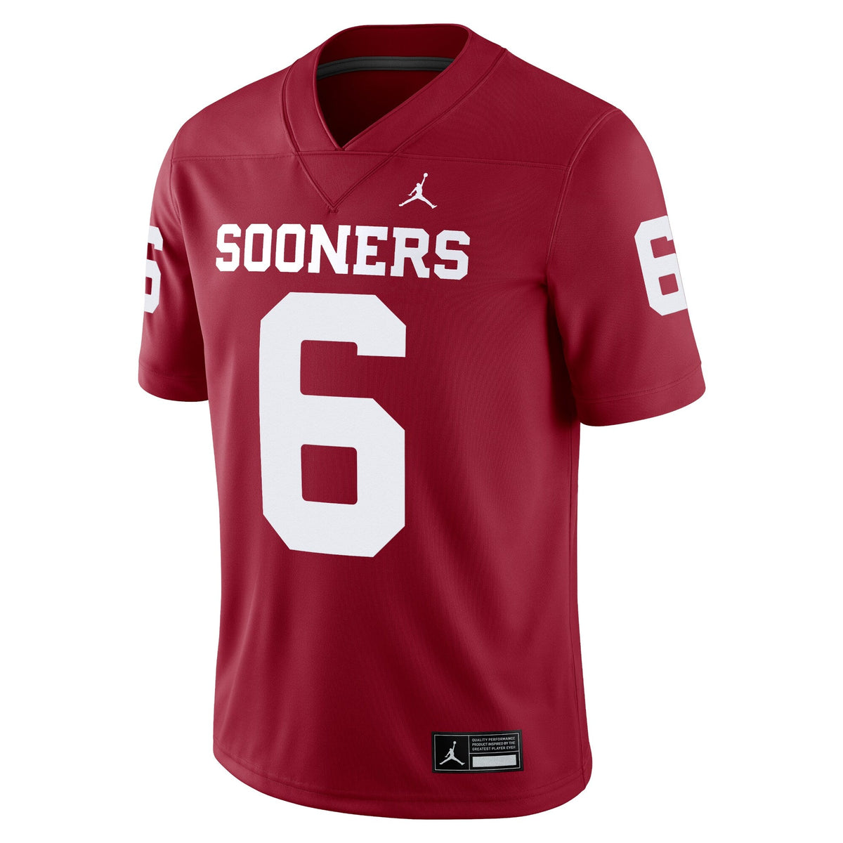 Baker Mayfield Crimson Oklahoma Sooners Alumni Player Game Jersey product image 3, provided for visual reference and product