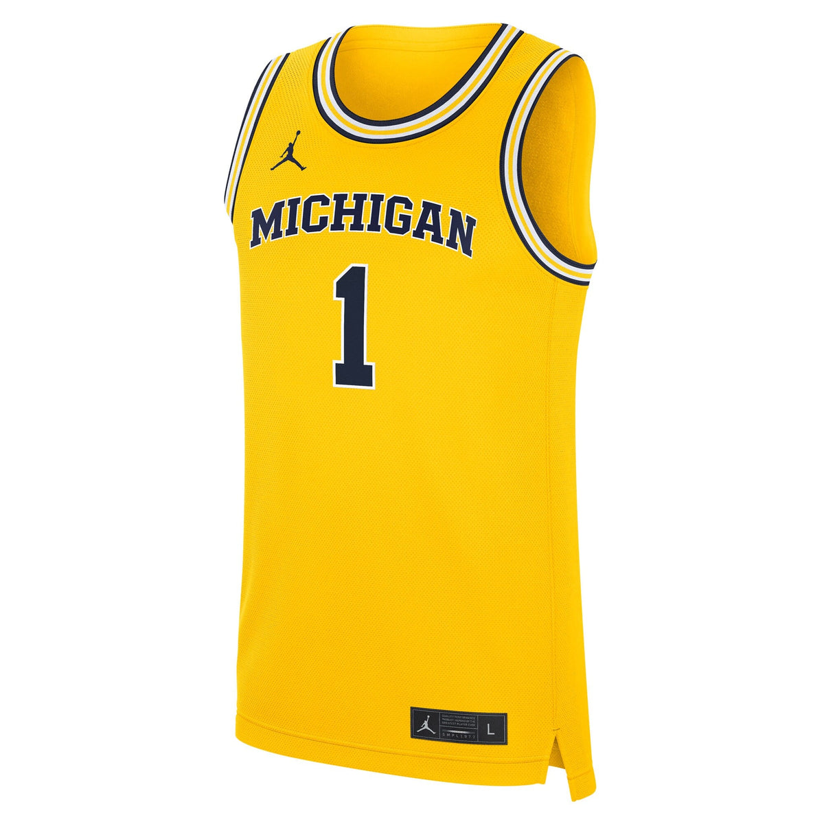 #1 Maize Michigan Wolverines Alternate Replica Jersey product image 3, provided for visual reference and product detail