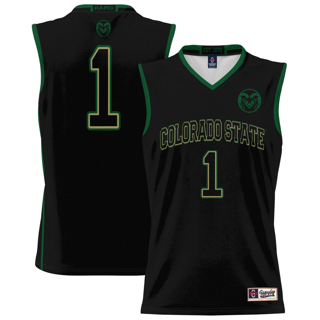 #1 Colorado State Rams Lightweight Basketball Jersey - Black product image 2, provided for visual reference and product
