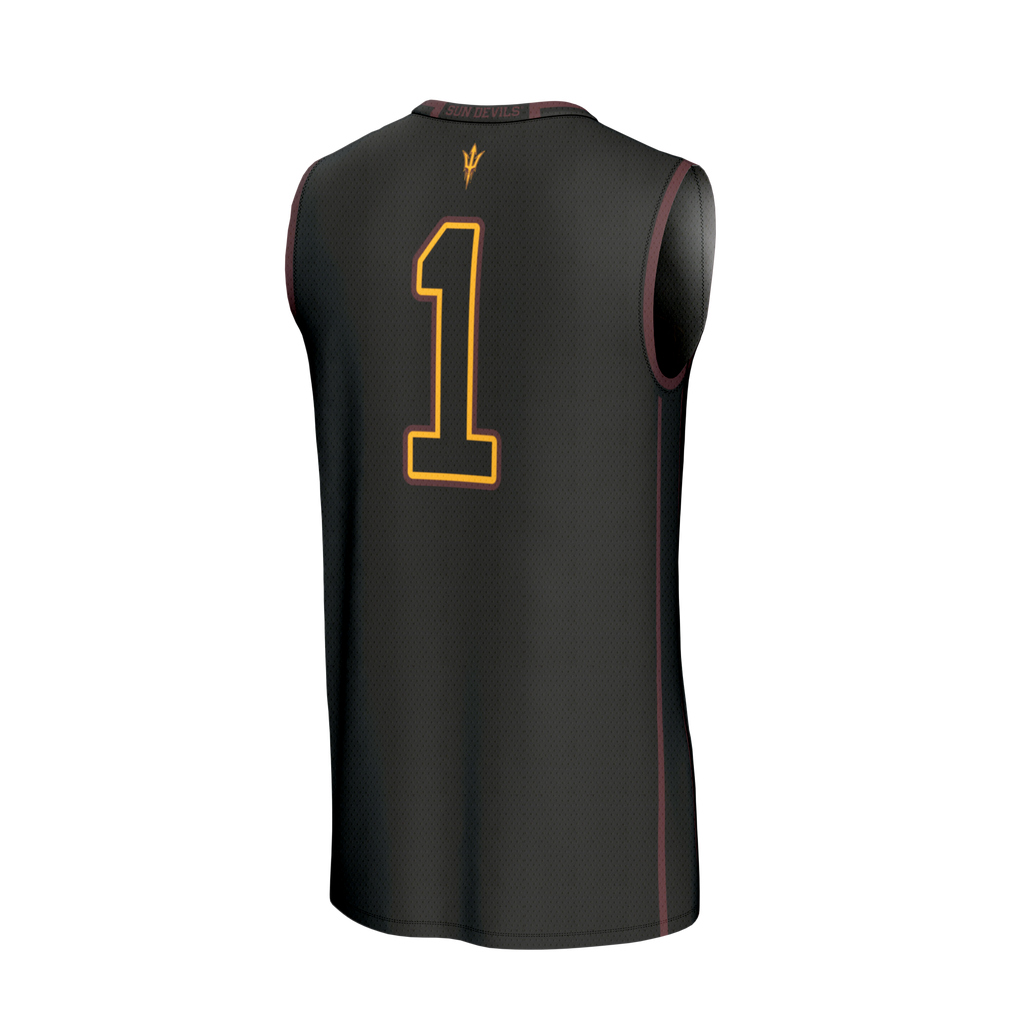 #1 Arizona State Sun Devils Lightweight Collegiate Basketball Fashion Jersey - Black product image 4, provided for visual