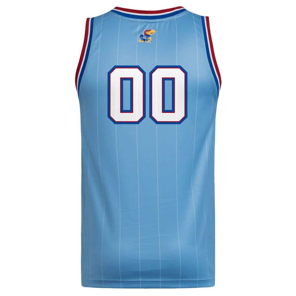 #00 Kansas Jayhawks Replica Swingman Jersey - Light Blue product image 4, provided for visual reference and product detail