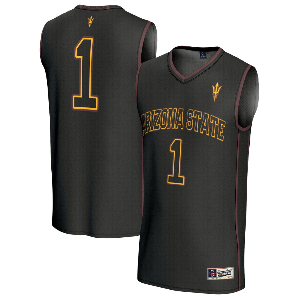 #1 Arizona State Sun Devils Lightweight Collegiate Basketball Fashion Jersey - Black product image 2, provided for visual