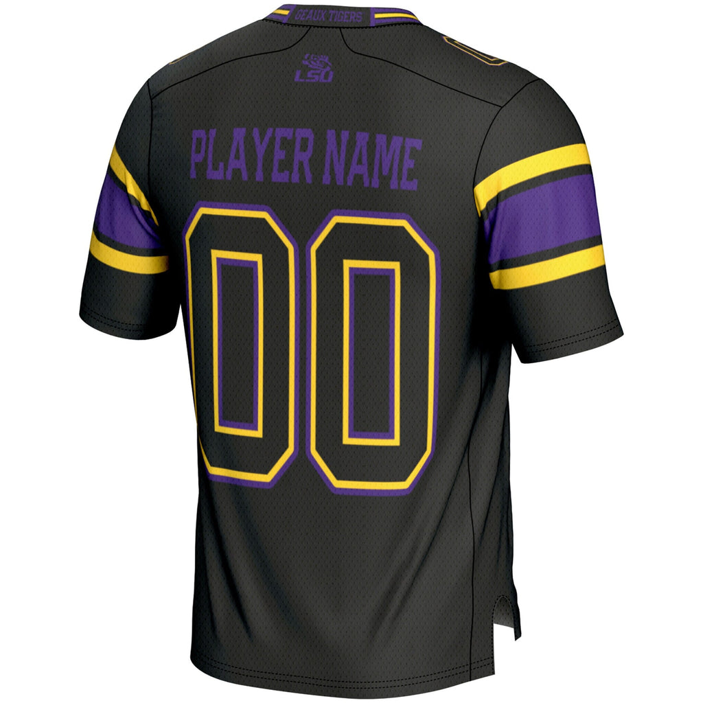 LSU Tigers NIL Pick-A-Player Football Jersey - Black product image 4, provided for visual reference and product detail review