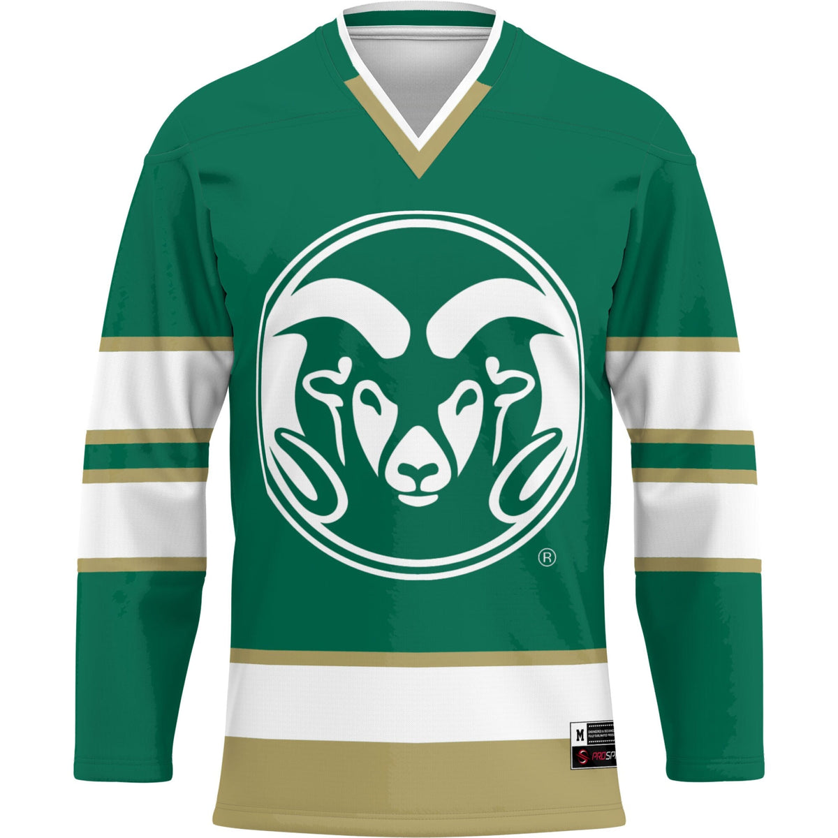 Colorado State Rams Hockey Jersey - Green product image 3, provided for visual reference and product detail review