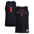 #1 Miami Hurricanes Swingman Jersey - Black product image 1, provided for visual reference and product detail review