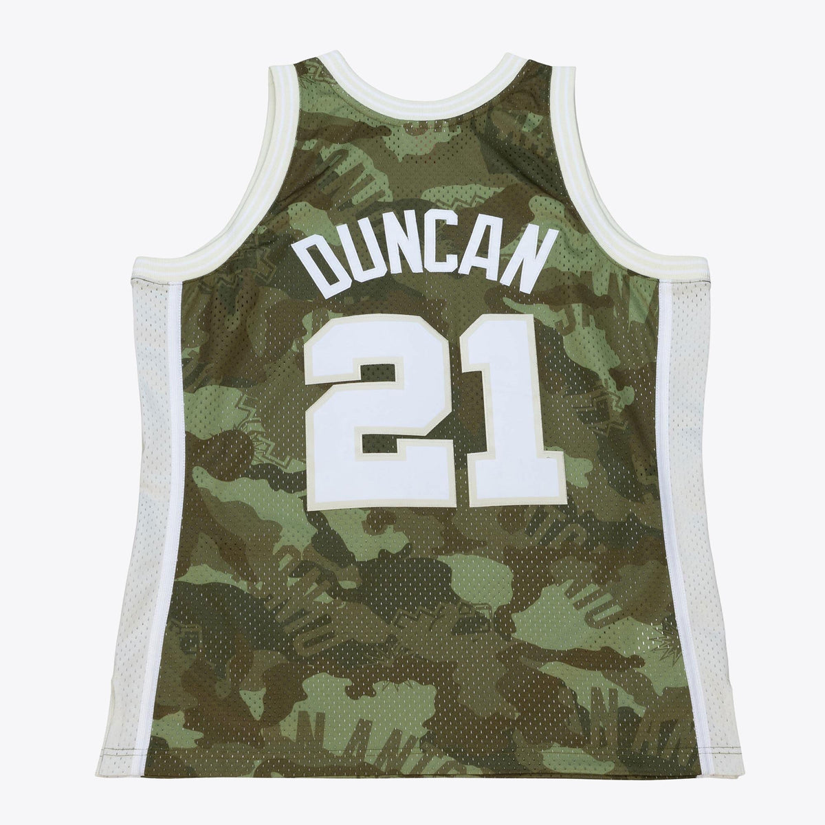 San Antonio Spurs Tim Duncan 1998 Ghost Camo Swingman Jersey - Green product image 4, provided for visual reference and