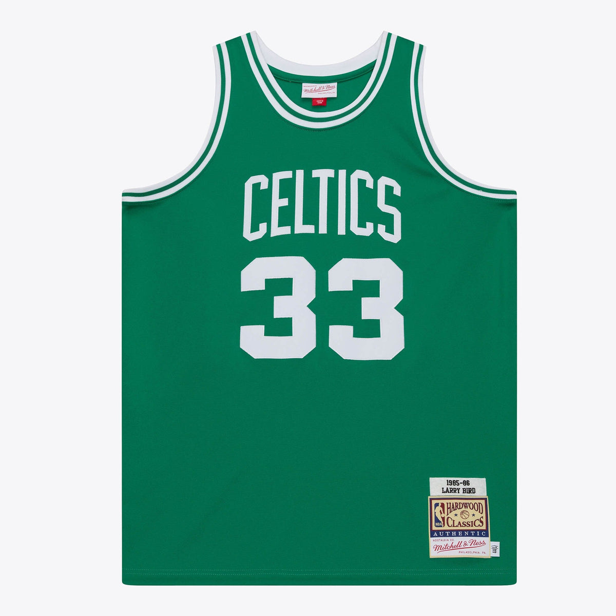 Boston Celtics Larry Bird 1985 Authentic Road Jersey - Kelly Green product image 2, provided for visual reference and