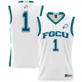 #1 Florida Gulf Coast Eagles Lightweight Basketball Jersey - White product image 1, provided for visual reference and