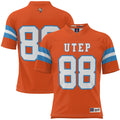#88 UTEP Miners Throwback Football Jersey - Orange product image 1, provided for visual reference and product detail review