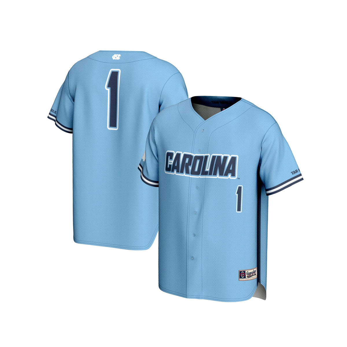 #1 North Carolina Tar Heels Lightweight Baseball Fashion Jersey - Carolina Blue product image 2, provided for visual