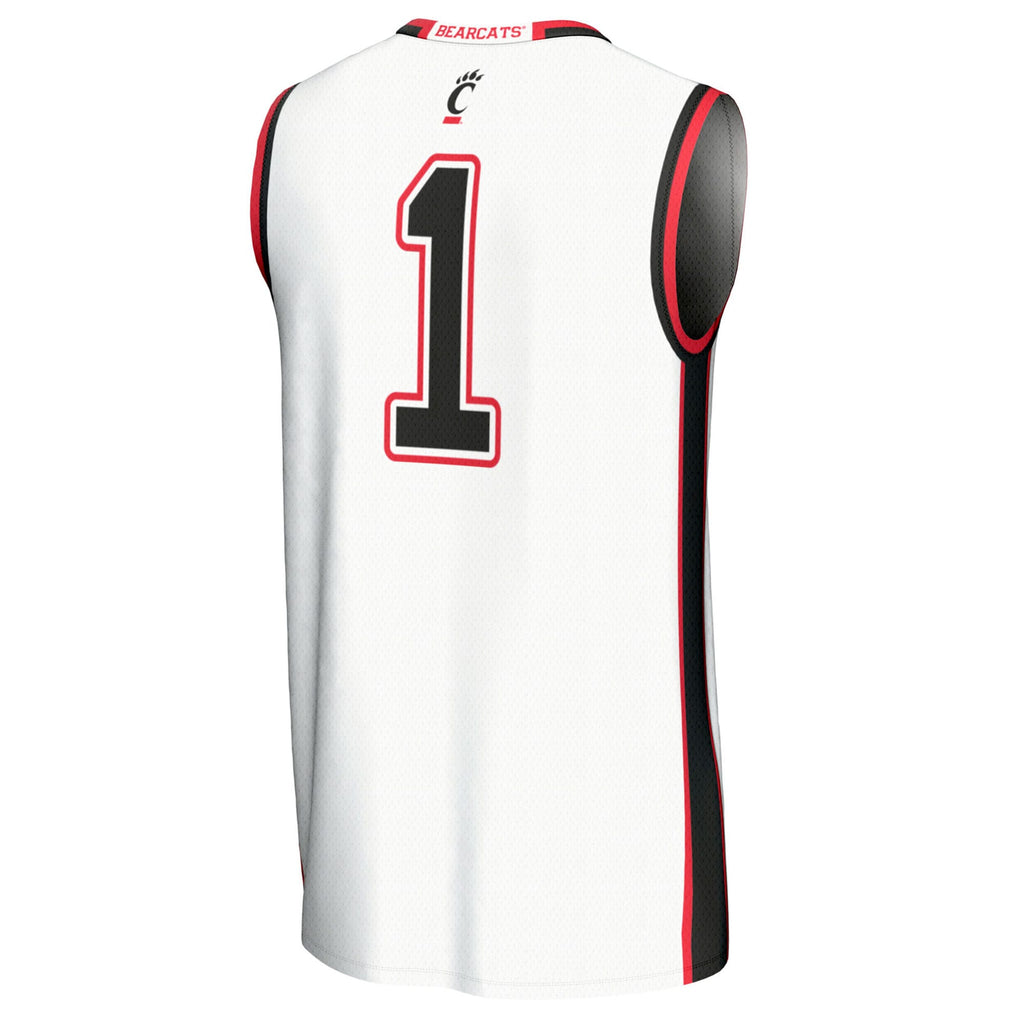 #1 Cincinnati Bearcats Lightweight Basketball Fashion Jersey - White product image 4, provided for visual reference and