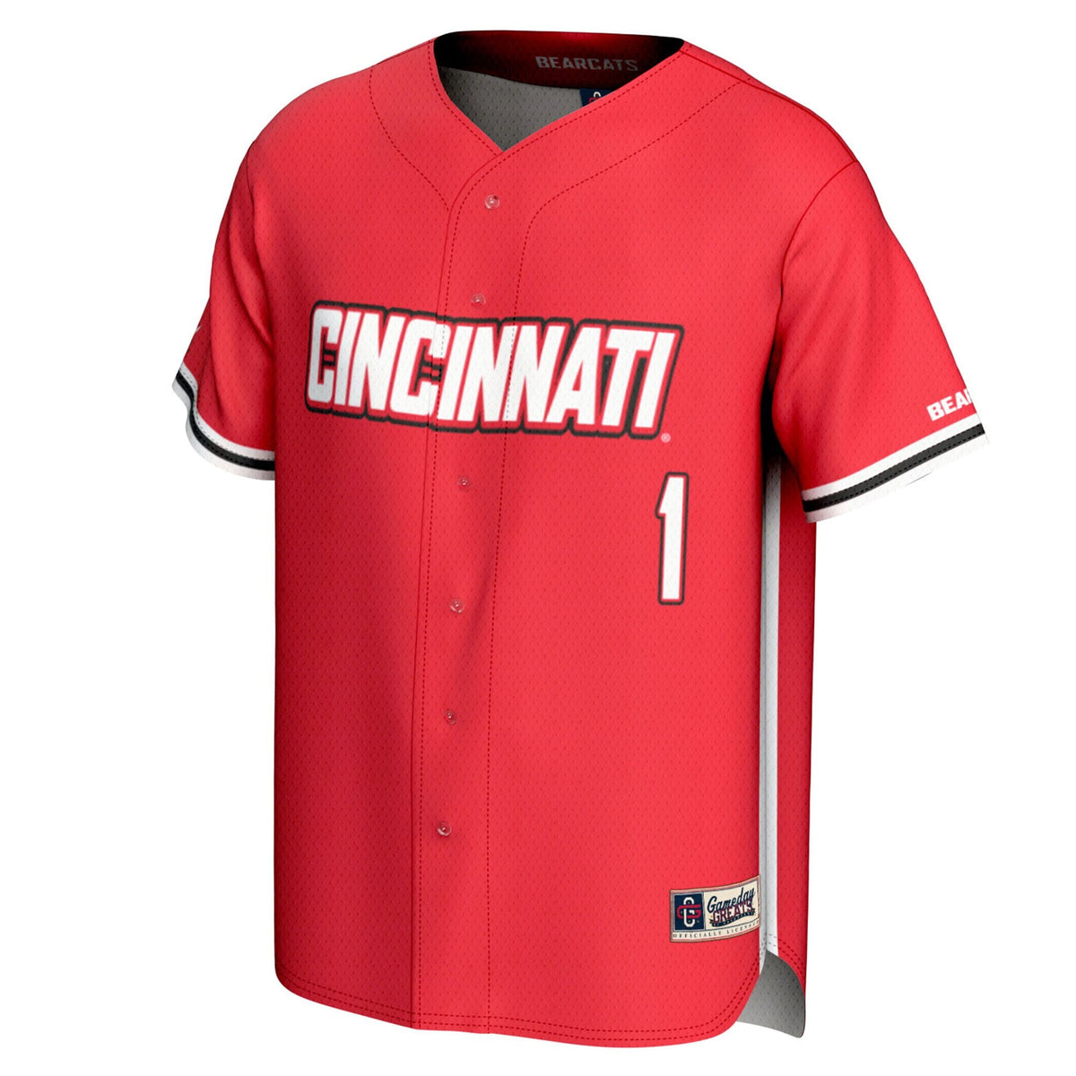 #1 Cincinnati Bearcats Lightweight Baseball Fashion Jersey - Red product image 3, provided for visual reference and product