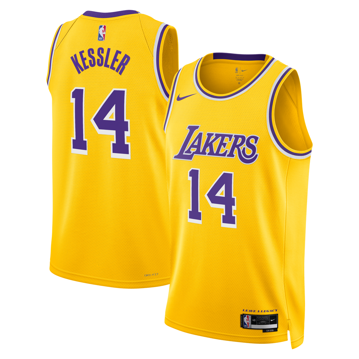 Los Angeles Lakers Icon Edition Swingman Jersey - Gold - Walker Kessler product image 2, provided for visual reference and