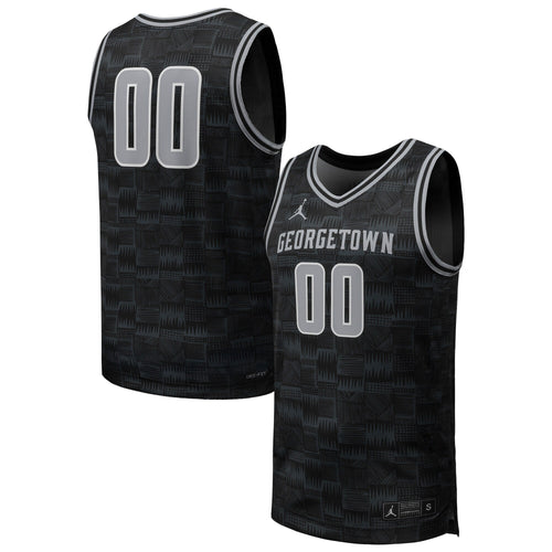 #00 Georgetown Hoyas Replica Basketball Jersey - Black product image 1, provided for visual reference and product detail