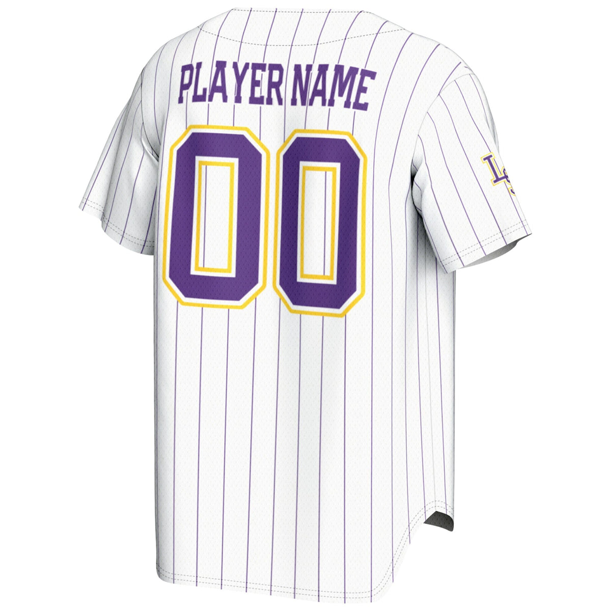 LSU Tigers NIL Pick-A-Player Lightweight Baseball Jersey - White product image 4, provided for visual reference and product