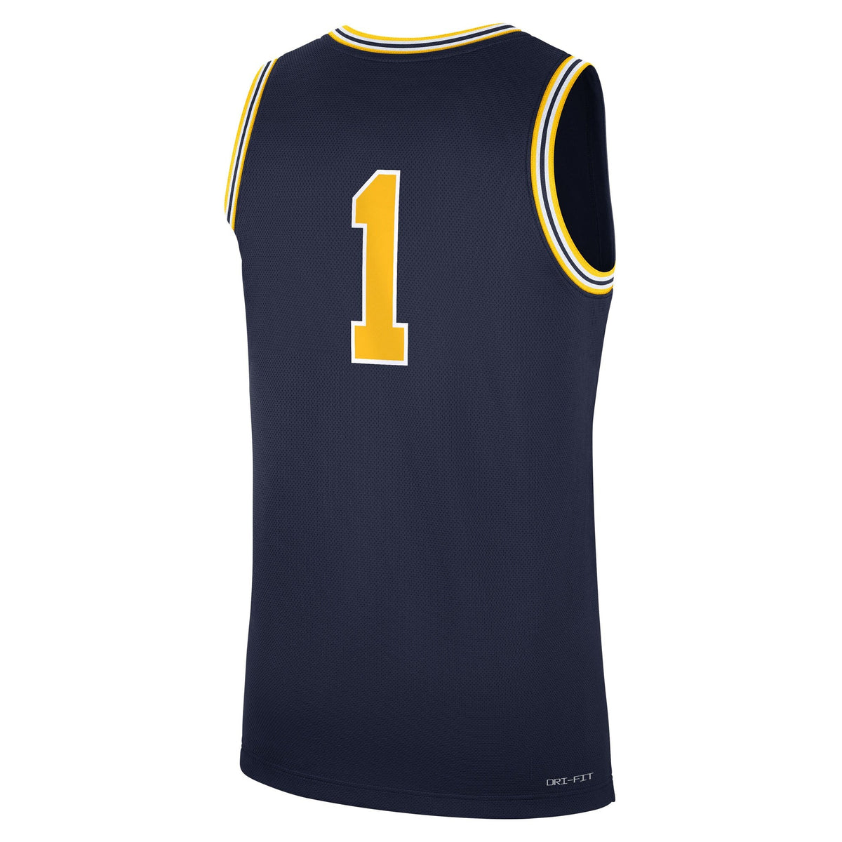 Michigan Wolverines Road Replica Basketball Jersey - Navy product image 4, provided for visual reference and product detail