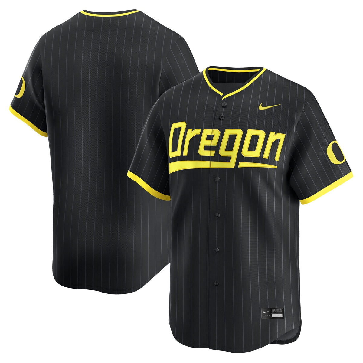 Black Oregon Ducks Baseball Limited Jersey product image 2, provided for visual reference and product detail review