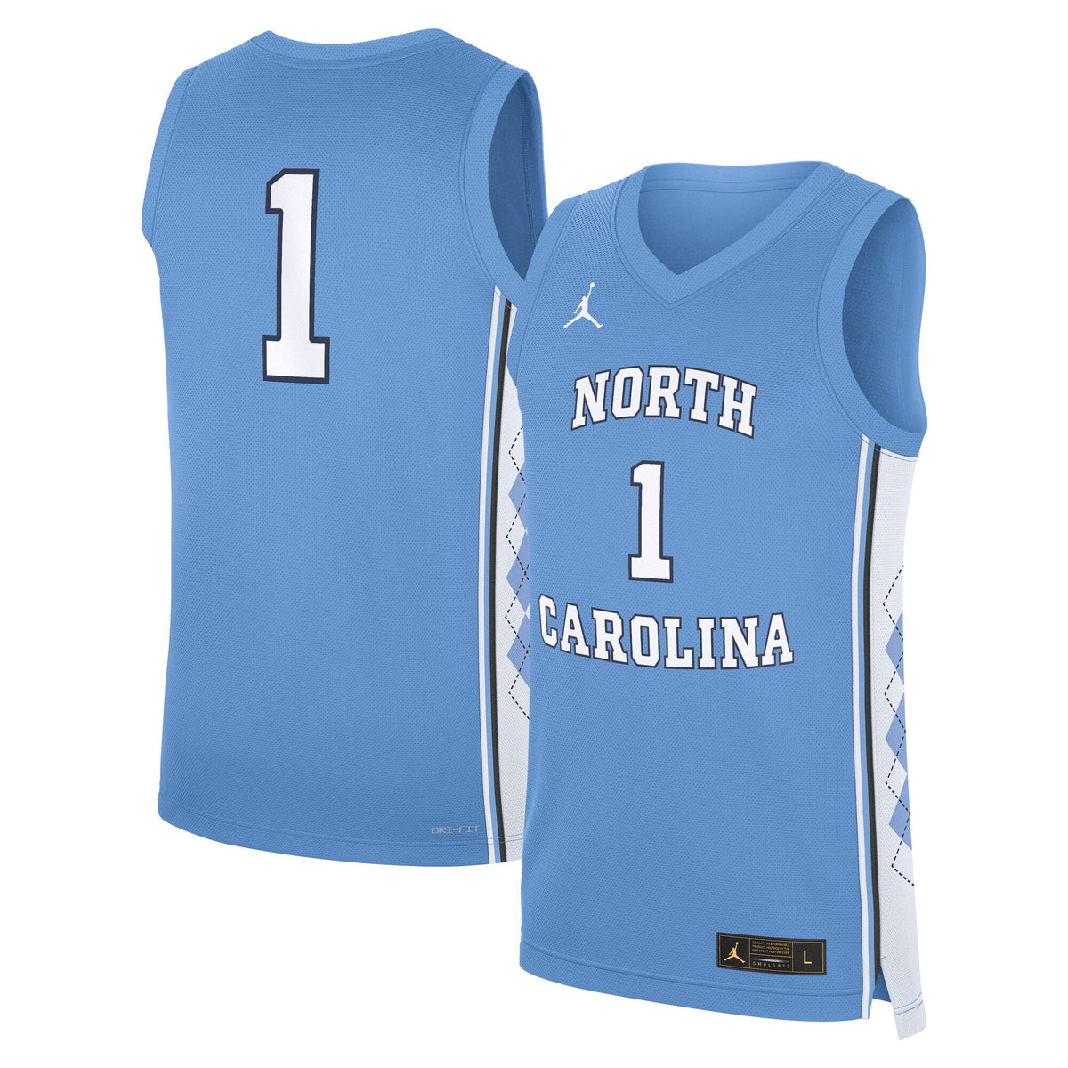 North Carolina Tar Heels Road Replica Basketball Jersey - Carolina Blue product image 2, provided for visual reference and