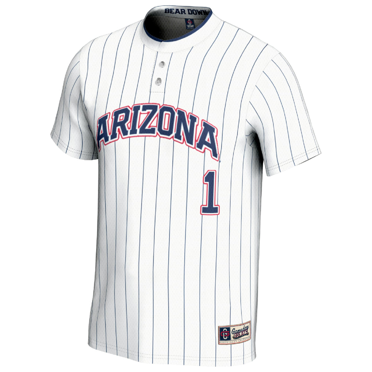 #1 Arizona Wildcats Lightweight Softball Fashion Jersey - White product image 3, provided for visual reference and product