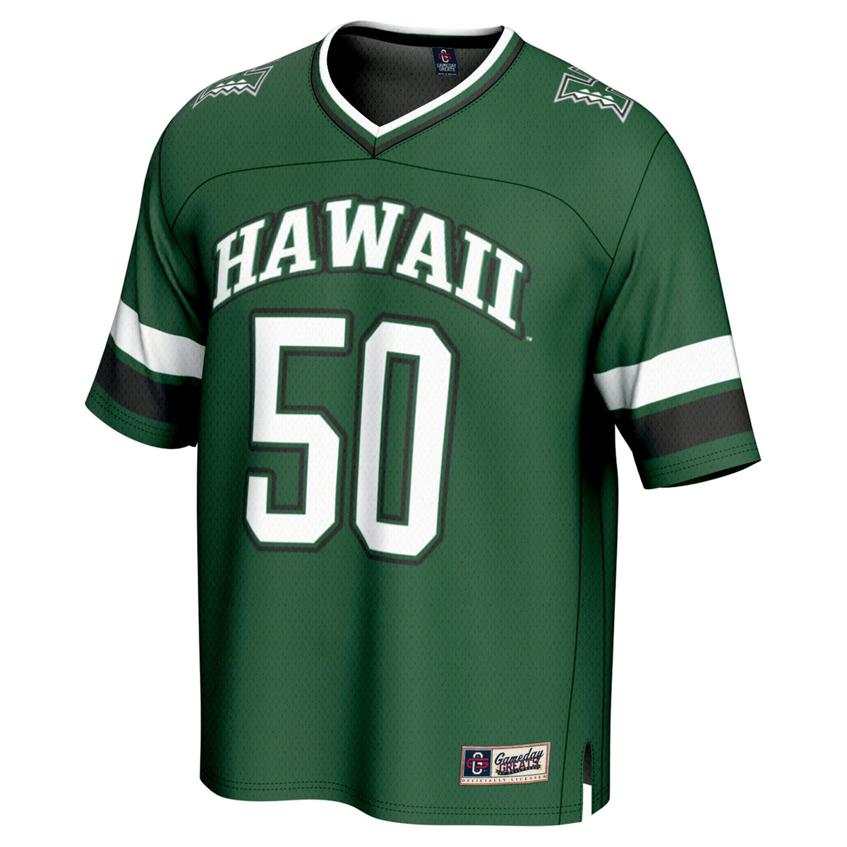#50 Hawaii Rainbow Warriors Lightweight Collegiate Football Fashion Jersey - Green product image 3, provided for visual