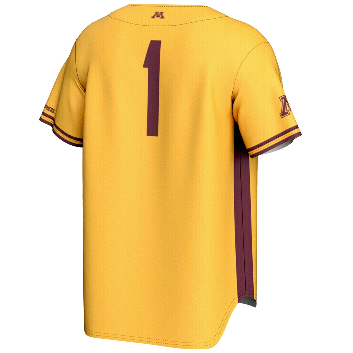 #1 Minnesota Golden Gophers Lightweight Baseball Jersey - Gold product image 4, provided for visual reference and product