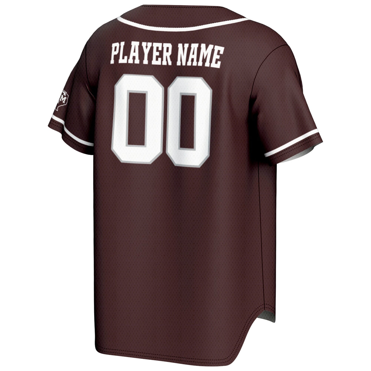Texas A&M Aggies NIL Pick-A-Player Lightweight Baseball Jersey - Maroon product image 4, provided for visual reference and