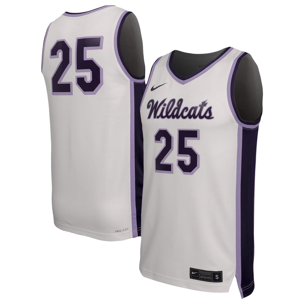 #25 Kansas State Wildcats Replica Basketball Jersey - White product image 2, provided for visual reference and product