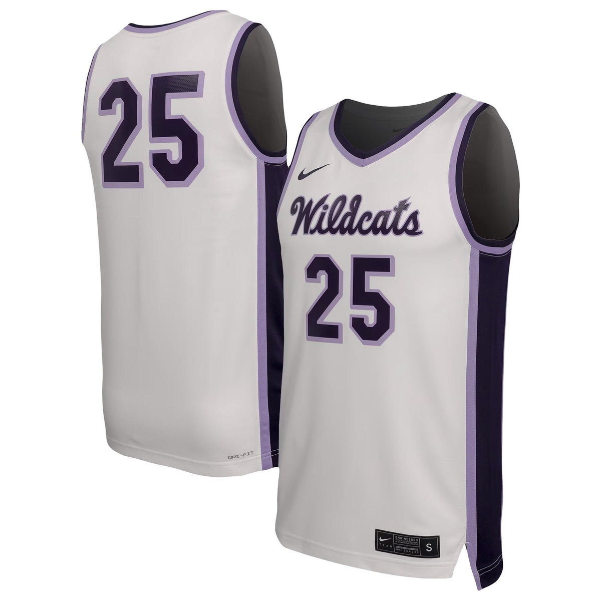 #25 Kansas State Wildcats Replica Basketball Jersey - White product image 2, provided for visual reference and product