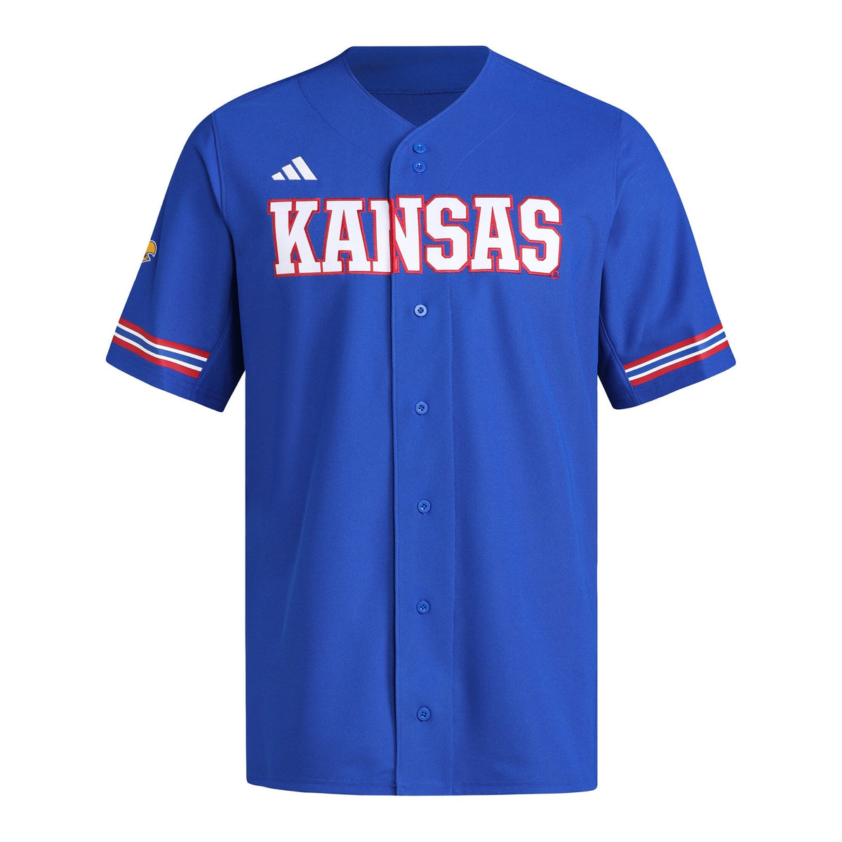 Kansas Jayhawks Replica Baseball Jersey - Royal product image 3, provided for visual reference and product detail review