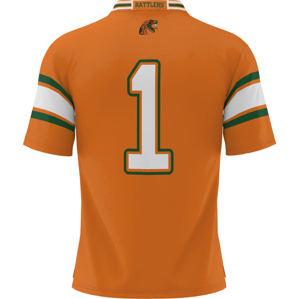 #1 Florida A&M Rattlers Football Jersey - Orange product image 4, provided for visual reference and product detail review