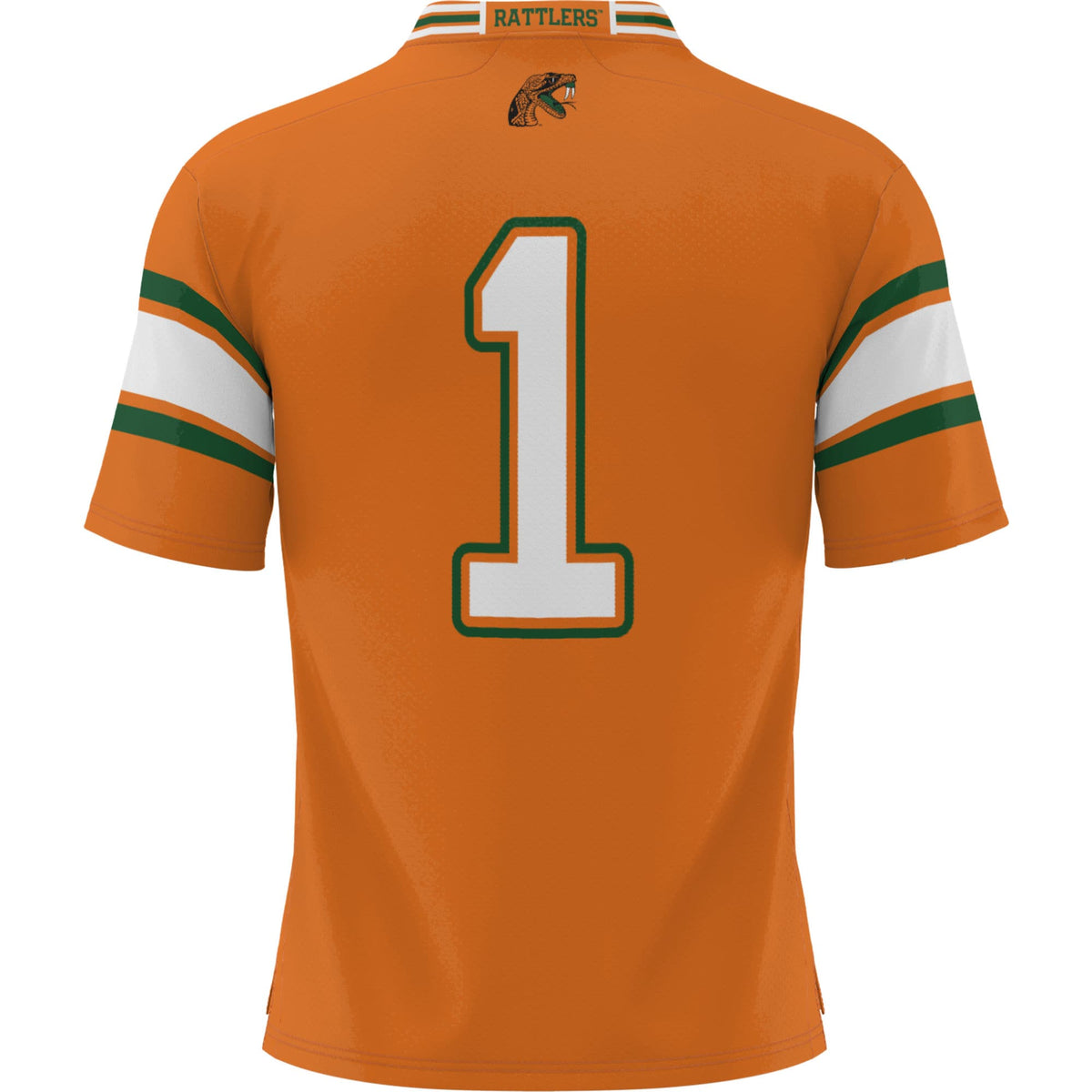 #1 Florida A&M Rattlers Football Jersey - Orange product image 4, provided for visual reference and product detail review