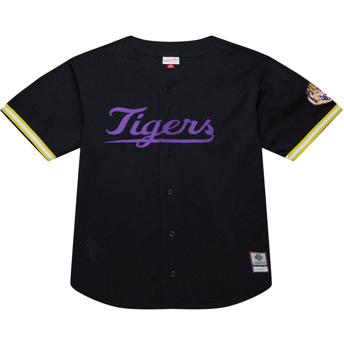 LSU Tigers On The Clock Full-Button Fashion Jersey - Black product image 3, provided for visual reference and product detail