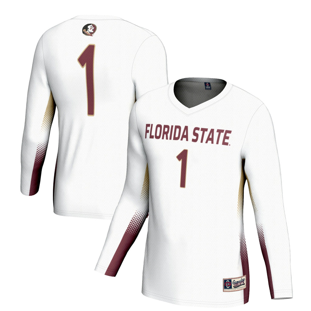 #1 Florida State Seminoles Lightweight Volleyball Jersey - White product image 1, provided for visual reference and product