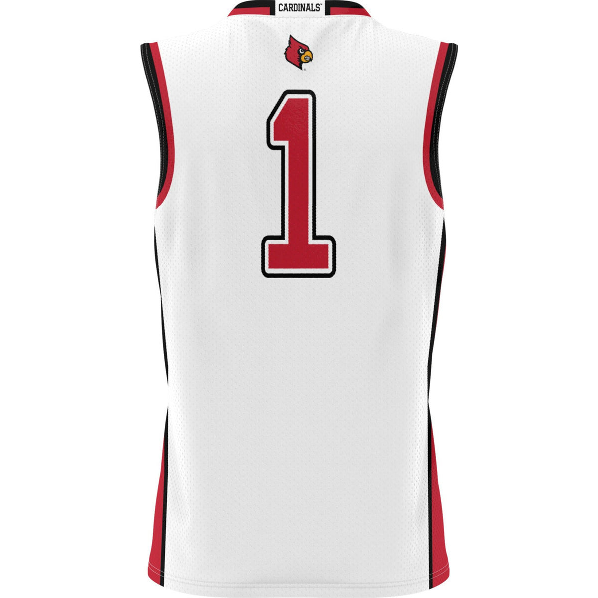 #1 Louisville Cardinals Lightweight Basketball Jersey - White product image 4, provided for visual reference and product