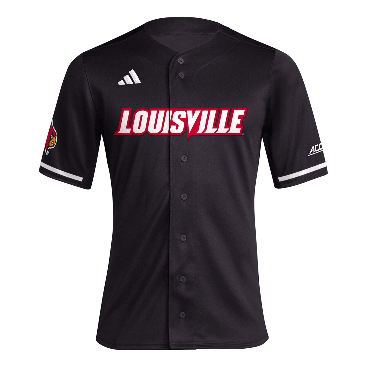 Black Louisville Cardinals Replica Baseball Jersey product image 3, provided for visual reference and product detail review