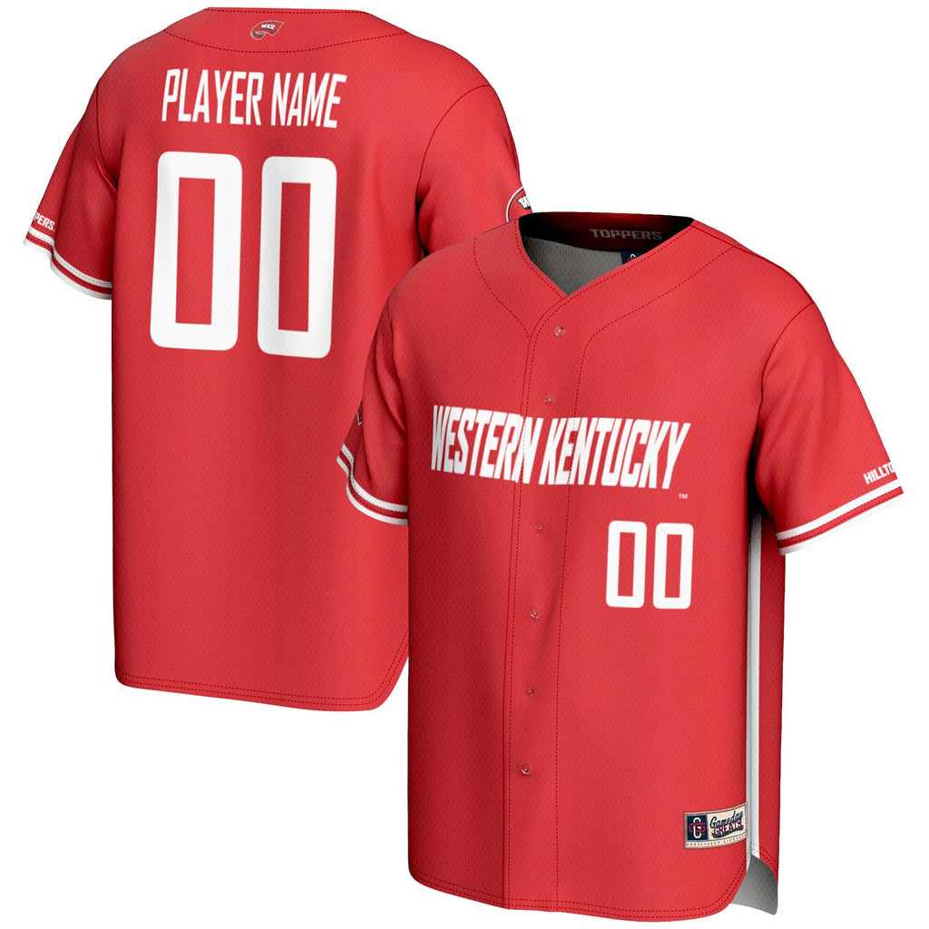 Western Kentucky Hilltoppers NIL Pick-A-Player Lightweight Baseball Jersey - Red product image 1, provided for visual