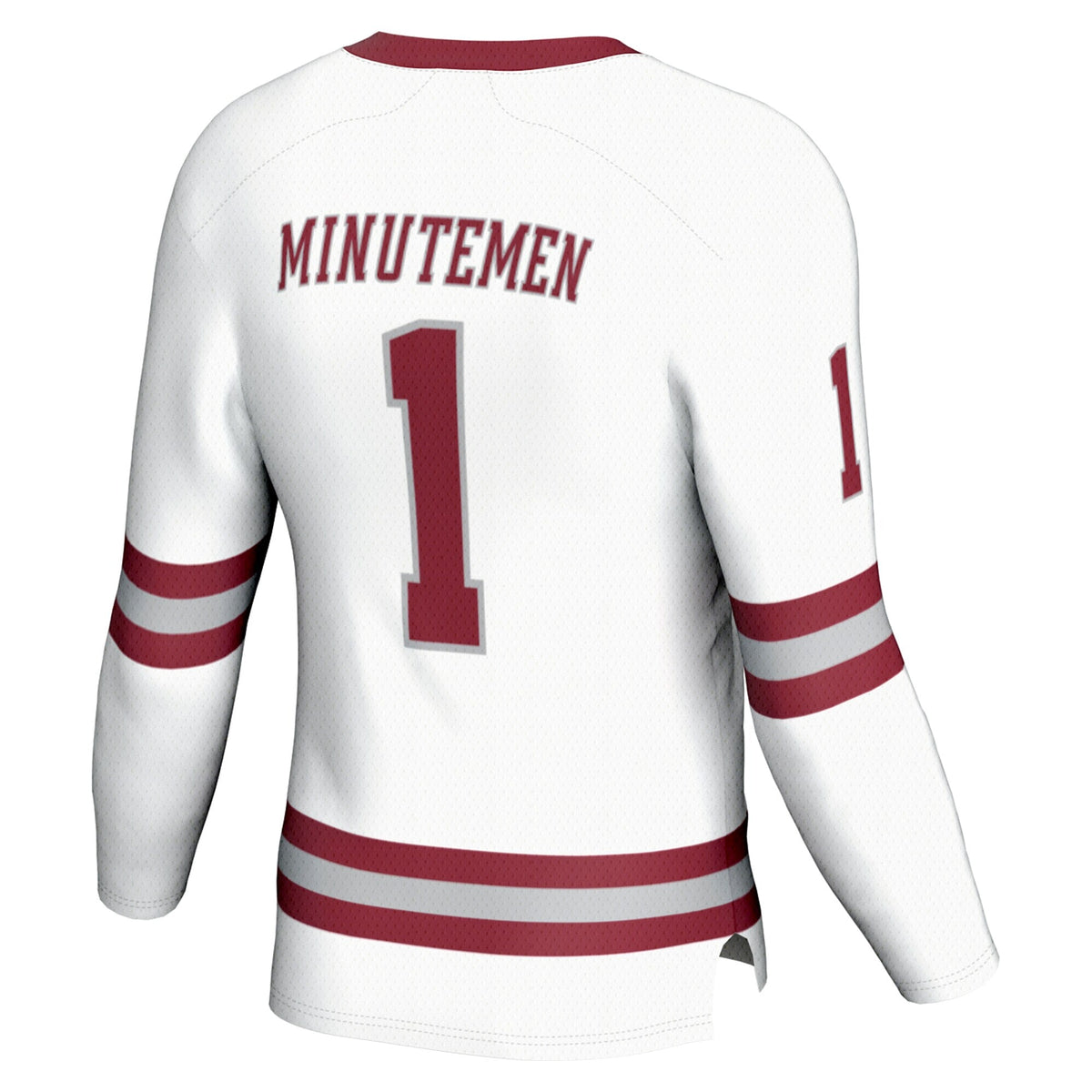 #1 UMass Minutemen Hockey Fashion Jersey - White product image 4, provided for visual reference and product detail review