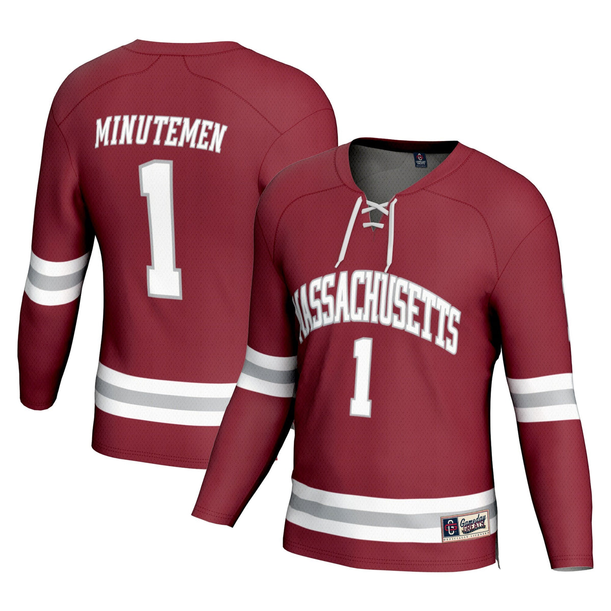#1 UMass Minutemen Hockey Fashion Jersey - Maroon product image 1, provided for visual reference and product detail review