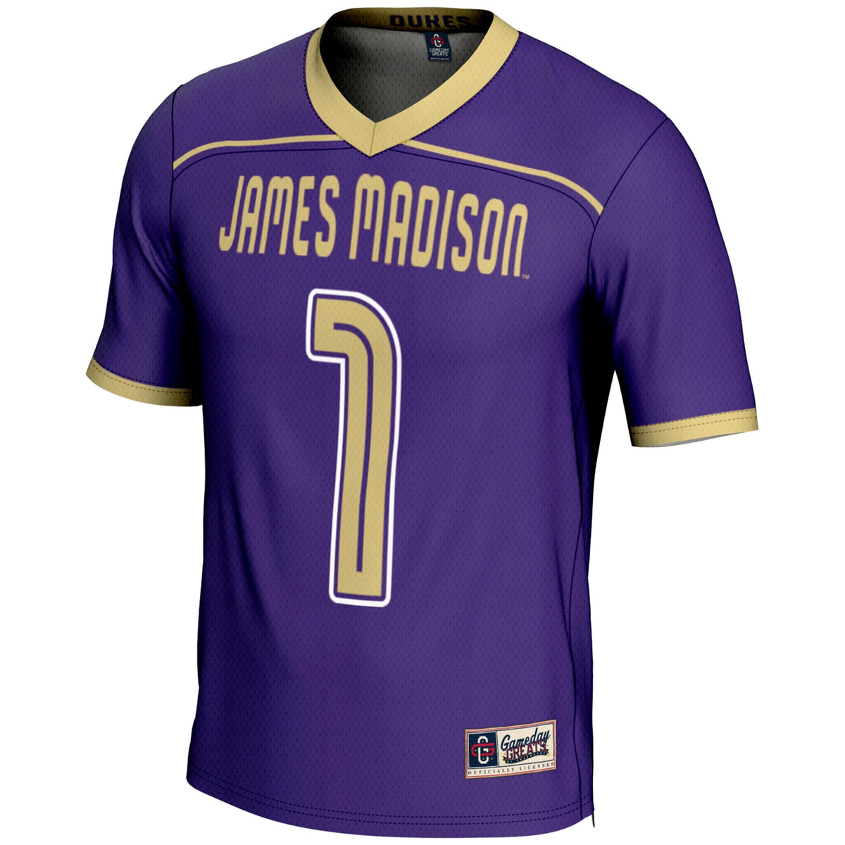 James Madison Dukes #1 Lightweight Lacrosse Jersey - Purple product image 3, provided for visual reference and product
