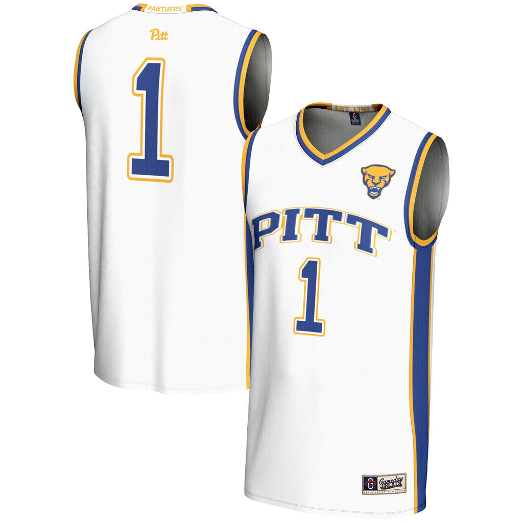 #1 Pitt Panthers Lightweight Basketball Jersey - White product image 1, provided for visual reference and product detail