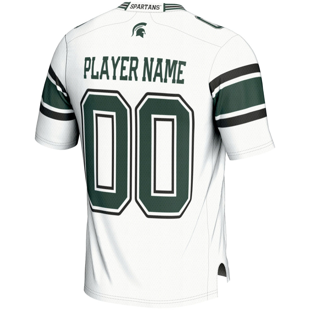 Michigan State Spartans NIL Pick-A-Player Football Jersey - White product image 4, provided for visual reference and product